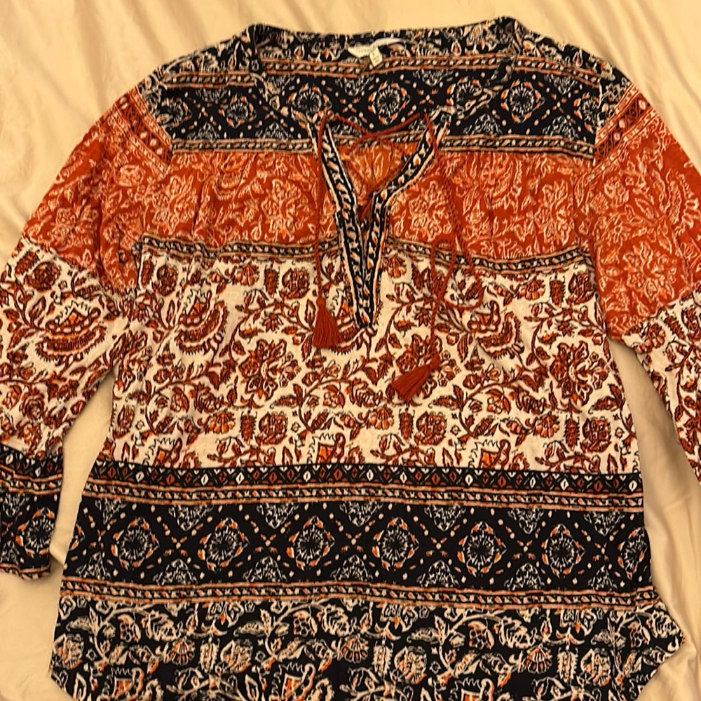 Lucky Brand Print Top Size L